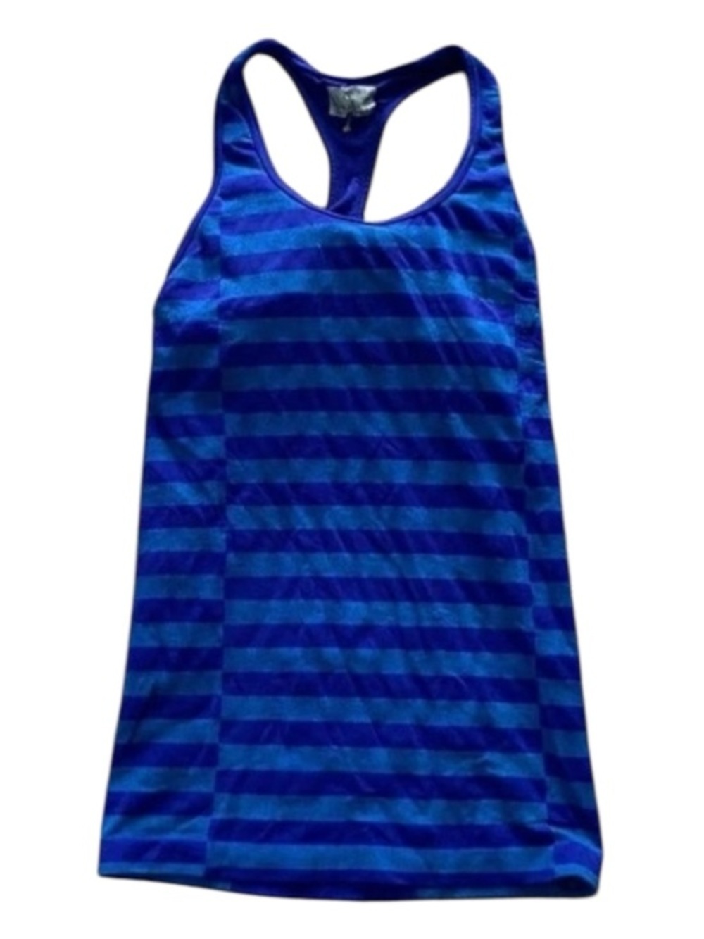 Athleta Blue Striped Racerback Tank Top